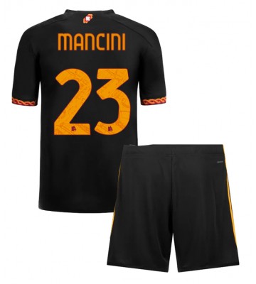 AS Roma Gianluca Mancini #23 Replika Babytøj Tredje sæt Børn 2023-24 Kortærmet (+ Korte bukser)